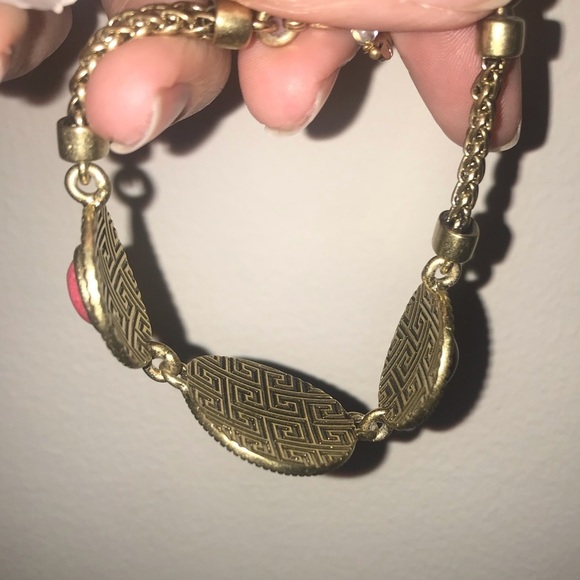 Lucky Brand gold bracelet coral stones - Picture 5 of 7